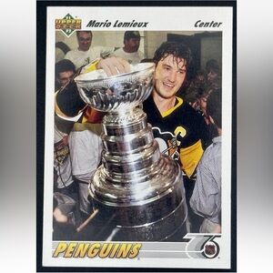 Mario Lemieux 1991/92 Upperdeck Pittsburgh Penguins Hockey Card